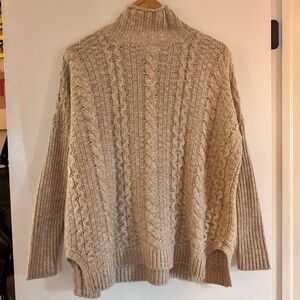 525 America Ivory Cable Knit Sweater